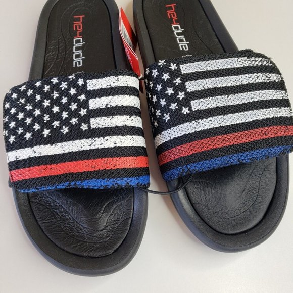 Hey Dude Shoes Phoenix Sox Unite Flag Adjustable Sandals Size 8 Black/Red/Blue main image 10